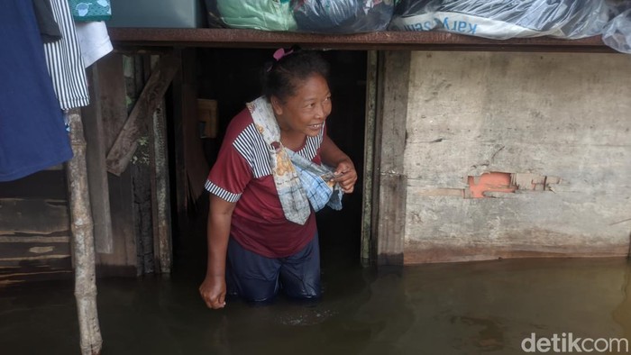 Banjir di Prapelan, Sayung, Demak. Foto diambil Rabu (4/1/2023).