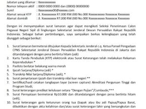 Surat Lamaran CPNS Kemenag 2024 Lengkap Link Download PDF-Word