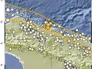 Gempa M 5,0 Guncang Keerom Papua Malam Ini, Berpusat Pada Kedalaman 10 Km