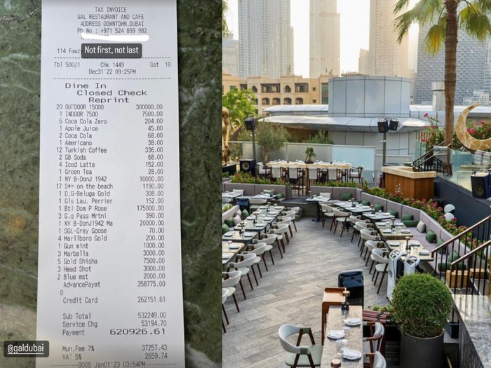 Heboh! Tagihan Makan Malam Tahun Baruan di Dubai Sampai Rp 2,6 Miliar