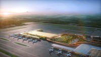 Perluasan bandara di Bengaluru yang telah lama tertunda akan segera rampung dengan Terminal 2 Kempegowda International seluas 2,7 juta kaki persegi yang mulai beroperasi awal tahun depan. Proyek ini akan meningkatkan kapasitas pengunjung tahunan bandara dari 25 juta menjadi 40 juta setelah selesainya tahap kedua. Foto: SOM/ATCHAIN