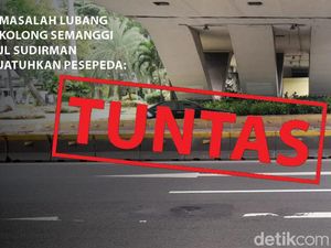 Before-After Penambalan Lubang yang Bikin Pesepeda Jatuh di Semanggi