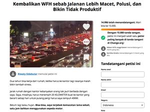 Petisi Kembalikan WFH Sudah Ditandatangani Hampir 15 Ribu Orang