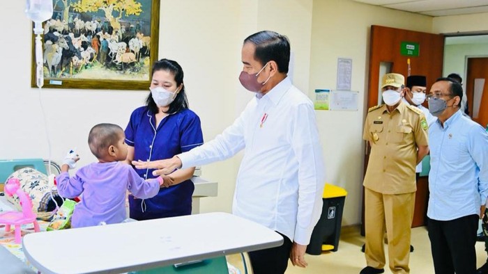 Presiden Jokowi melakukan sidak di RSUD Arifin Achmad, Pekanbaru.