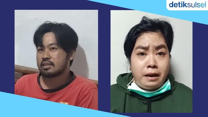 Sejoli DT dan HG yang ditangkap terkait laporan palsu suami hilang.