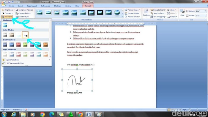 Tangkapan layar microsoft word