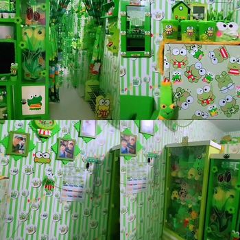 Beredar viral di media sosial dekorasi ruangan rumah milik Faizal Nurali atau Ali Keropi serba karakter Keroppi di Karawang.