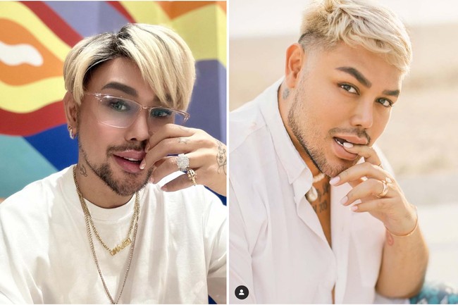 Ditambah sama-sama memiliki kumis dan jenggot tipis, penampilan Caren Delano dan Ivan Gunawan makin terlihat mirip. Walau tak sedarah namun tak sedikit yang menyebut keduanya seperti kakak dan adik. Foto: dok. Instagram @carendelano/@ivan_gunawan