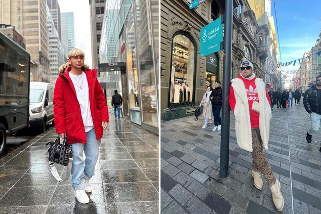 Sama-sama bergerak di bidang fashion, jika diperhatikan Caren Delano dan Ivan Gunawan mempunyai gaya stylish yang mirip. Begini potret keduanya saat sama-sama sedang berjalan-jalan di luar negeri. Foto: dok. Instagram @carendelano/@ivan_gunawan