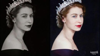 Ratu Elizabeth II Foto: Instagram/lorenzofolli_history_in_color