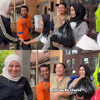 Chacha menguggah momen kocak saat menyapa salah satu warga saat ingin menyalurkan bantuan. Seorang ibu yang memakai bergo hitam malah tidak mengenali sosok Chacha sebagai istri Bupati Kendal. Tetap semangat ya, bantuan sedikit ya, kata Chacha sambil menyerahkan bantuan kepada warga. Darimana mbak tanya salah satu wanita yang mukanya terlihat bingung. Ini ibu bupati Chacha Freederica, ucap salah satu warga sambil menahan malu. Foto: Dok. Instagram @chafrederica.