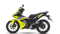 Honda RS-X memiliki dimensi panjang 2.019 mm, tinggi 795 mm dan jarak sumbu roda 1.278 mm. Kendaraan tersebut menggunakan suspesi teleskopik di depan dan monoshock di belakang. Foto: Honda Malaysia.