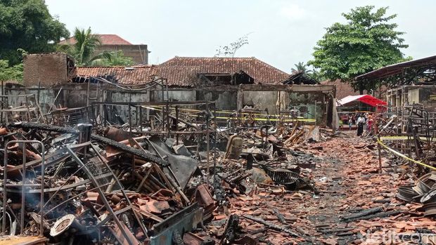 Lokasi pasar yang terbakar di Cikurubuk, Tasikmalaya.