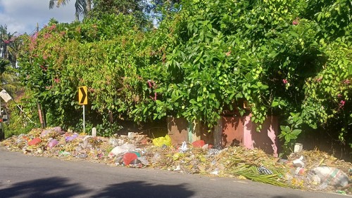 Sampah sisa Galungan di Karangasem, Kamis (5/1/2023).