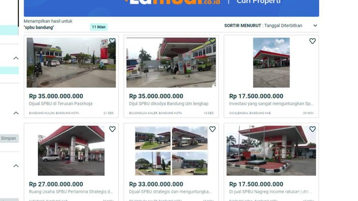 SPBU dijual di toko online