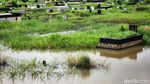 Penampakan TPU Tanah Kusir Tergenang Akibat Hujan Lebat