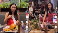 Masih viral hingga sekarang, Karen’s Diner kini dikunjungi banyak selebriti. Salah satunya Rachel Vennya yang makan burger di sana, sekaligus jadi pelayan. Foto: Site News