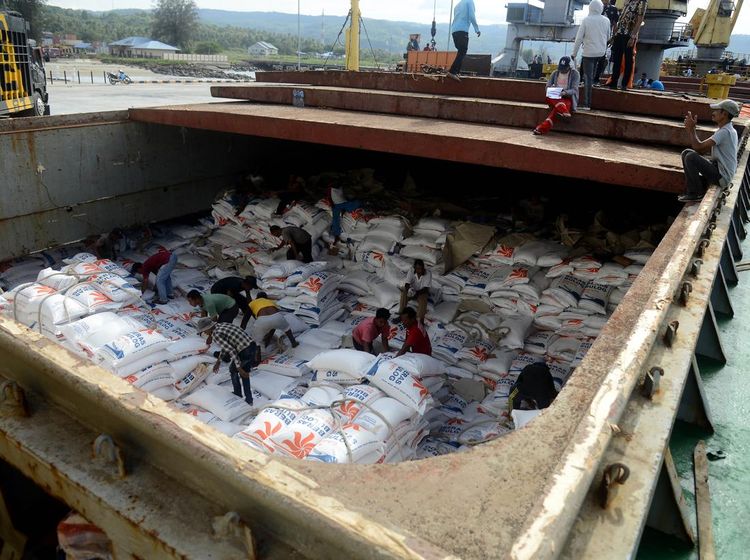 Ribuan Ton Beras Impor Asal Vietnam Tiba di Pelabuhan Aceh