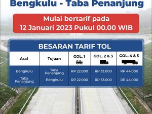 Catat! Tol Bengkulu-Taba Penanjung Mulai Bertarif Kamis Depan