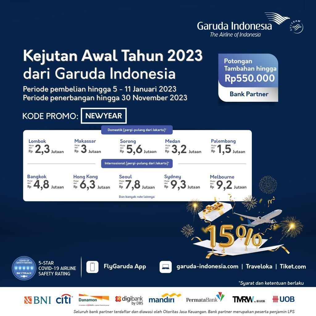 Diskon harga tiket Garuda Indonesia