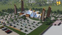 Anggaran yang dialokasikan untuk konstruksi fisik Masjid Agung Dharmasraya ini sebesar Rp802,1 miliar yang bersumber dari APBD TA 2018-TA2020. Sedangkan, anggaran yang dialokasikan untuk kegiatan landscaping sebesar Rp18,9 miliar yang bersumber dari APBN. Foto: Dok. Kementerian PUPR
