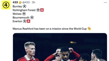 Gawang yang sudah dijebol oleh Rashford. Man City selanjutnya? Foto: Twitter