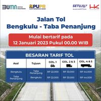 Mengintip Tol Pertama Di Bengkulu Yang Mulai Bertarif 12 Januari