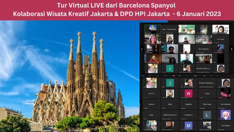 Tangkapan layar tur virtual Barcelona