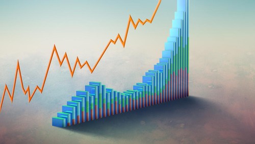 Ilustrasi chart pattern saham.