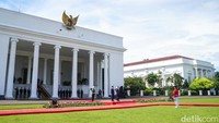 Suasana Istana Bogor saat menyambut PM Malaysia Anwar Ibrahim.