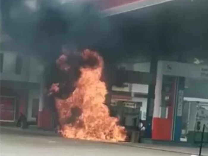Motor terbakar di SPBU Lubuklinggau