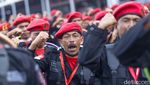 Aksi Semangat Satgas Cakra Buana di HUT PDIP ke-50