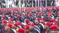 Dewan Pimpinan Pusat Partai Demokrasi Indonesia Perjuangan (PDIP) unjuk kekuatan pada perayaan hari ulang tahun (HUT) ke-50.