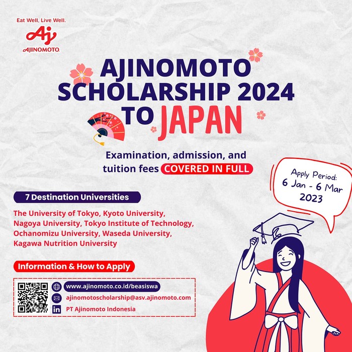 Beasiswa Ajinomoto 2024 ke Jepang.