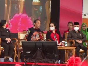 Momen Jokowi-Maruf Hadiri HUT ke-50 PDIP di JIExpo