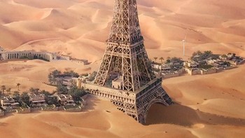 Menara Eifel setelah kiamat iklim. Foto: Fabien Barrau/Instagram