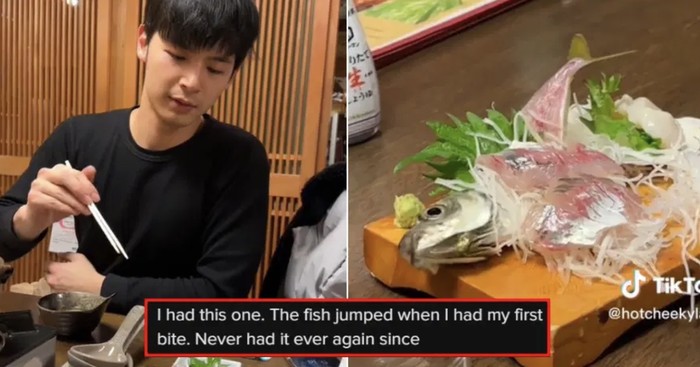 Makan Sashimi, Netizen Ini Tak Tega Lihat Ikan Masih Bergerak