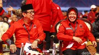 Menkum HAM Yasonna Laoly dan Mensos Tri Rismaharini juga hadir dalam HUT ke-50 PDIP.  