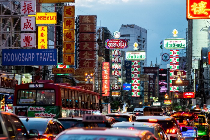 Traffic jam at Bangkoks China town, one of the top tourist attraction spots as Thailand is expecting arrivals of Chinese tourists after China reopens its borders amid the coronavirus (COVID-19) pandemic, in Bangkok, Thailand, January 6, 2023. REUTERS/Athit Perawongmetha