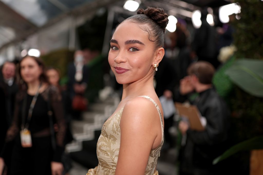 BEVERLY HILLS, CALIFORNIA - JANUARY 10: 80th Annual GOLDEN GLOBE AWARDS -- Pictured: Bailey Bass arrives at the 80th Annual Golden Globe Awards held at the Beverly Hilton Hotel on January 10, 2023 in Beverly Hills, California. --  (Photo by Christopher Polk/NBC/NBC via Getty Images)