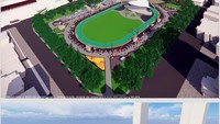 Lapangan Merdeka Medan saat ini sedang direvitalisasi oleh Pemkot Medan. Ini desain tampak atas Lapangan Merdeka Medan. (Dok Pemkot Medan)
