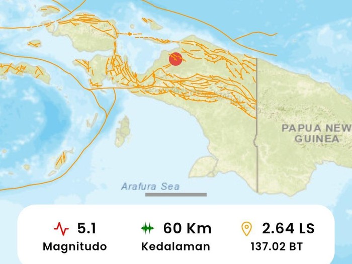 Gempa M 5 1 Guncang Waropen Papua Berpusat Di Darat