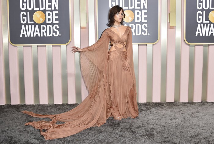 Jenna Ortega Jenna Ortega arrives at the 80th annual Golden Globe Awards at the Beverly Hilton Hotel on Tuesday, Jan. 10, 2023, in Beverly Hills, Calif. (Photo by Jordan Strauss/Invision/AP)
