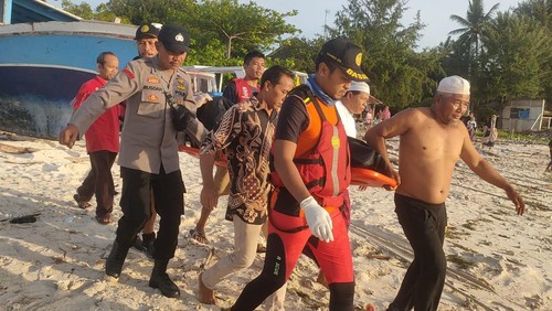Jenazah korban mahasiswa KKN Unram ditemukan meninggal dunia oleh nelayan setempat, Rabu pagi (11/1/2023). Foto: IST.