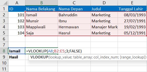 Rumus Vlookup Excel