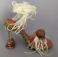 Untuk pecinta kuliner, heels yang satu ini sangat cocok. Bikin lapar karena mengingatkan pada spaghetti dan baso. Foto: Reddit
