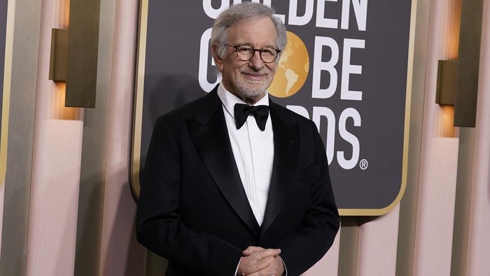 Steven Spielberg arrives at the 80th annual Golden Globe Awards at the Beverly Hilton Hotel on Tuesday, Jan. 10, 2023, in Beverly Hills, Calif. (Photo by Jordan Strauss/Invision/AP)