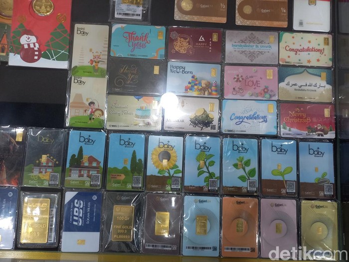 Emas batangan di Galeri 24 Cokronegaran, Kota Solo. Foto diunggah Kamis (12/1/2023).