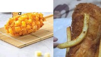 Memesan corndog secara online, netizen ini terkejut saat melihat penampilan makanannya. Tak ada potongan kentang seperti pada foto tetapi hanya tampak mirip belalai saja. Foto: Instagram/_sadfood