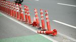 Stick Cone di Salemba Banyak yang Rusak Gegara Ditabrak Pengendara